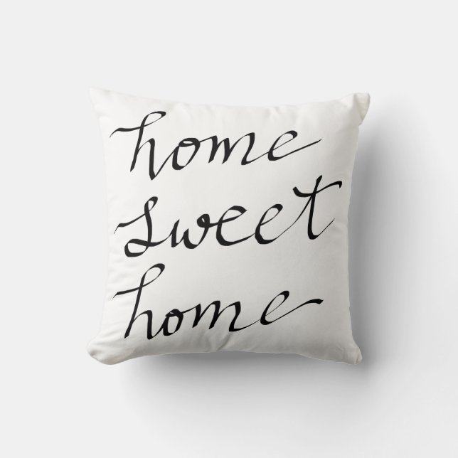 Zuhause-süße Zuhause-Typografie-Handbeschriftung Kissen (Vorderseite)