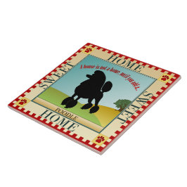 Zuhause-süßer Zuhause-Pudel Fliese