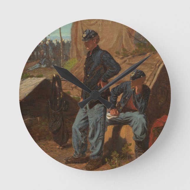 Zuhause, süßes Zuhause, c.1863 (Öl auf Leinwand) Runde Wanduhr (Vorderseite)