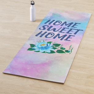 Zuhause Süßes Zuhause, schöne blaue Blume Yogamatte