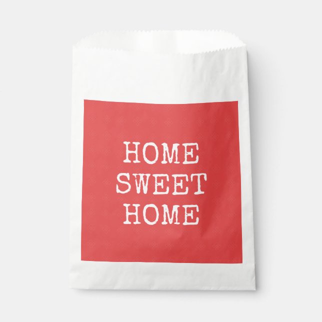 Zuhause Süßes Zuhause-Text-Orange minimalistisches Geschenktütchen (Vorderseite)