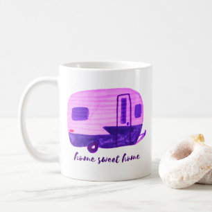 ZUHAUSE SÜßES ZUHAUSE Vintage-Wohnwagen Aquarell-W Kaffeetasse