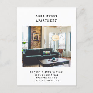 Zuhause Sweet Apartment New Address Foto Moving   Ankündigungspostkarte