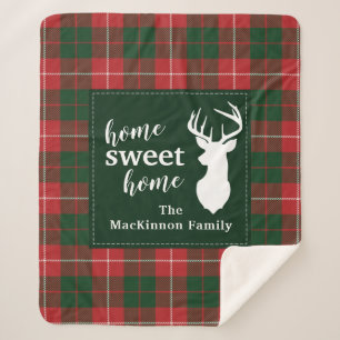 Zuhause Sweet Family Weihnachten Tartan MacKinnon  Sherpadecke