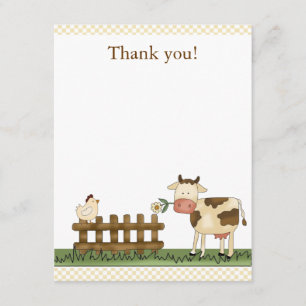 Zuhause Sweet Farm Cow Danke, Card 4,25 x 5,5 Dankeskarte