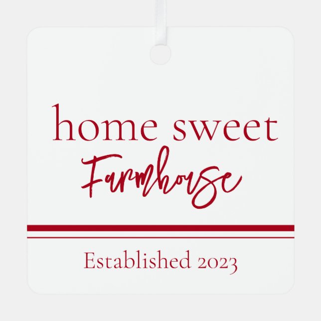 Zuhause Sweet Farmhouse Ornament Aus Metall (Vorderseite)
