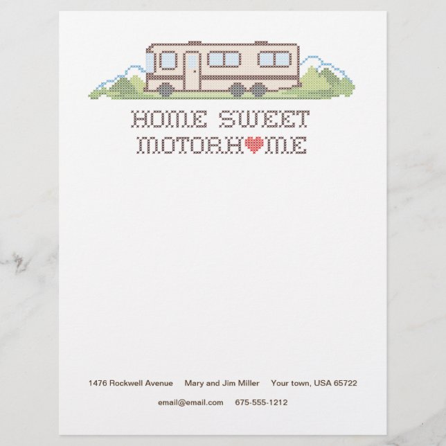 Zuhause Sweet Motor Zuhause Letterhead Briefkopf (Vorderseite)