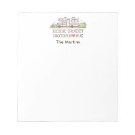 Zuhause Sweet Motor Zuhause Notepad Notizblock