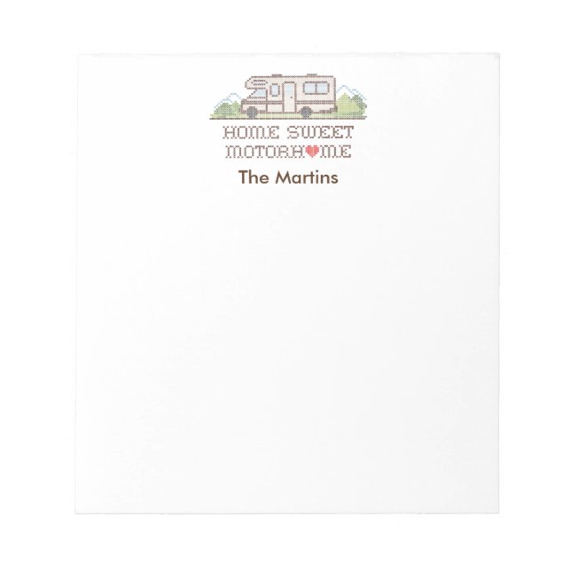 Zuhause Sweet Motor Zuhause Notepad Notizblock (Vorderseite)