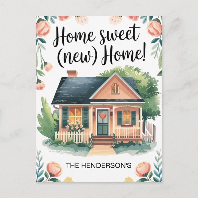 Zuhause Sweet New Zuhause Change Address Postcard Postkarte (Vorderseite)