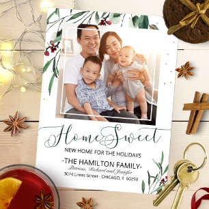 Zuhause Sweet New Zuhause Moving Announcement Foto Feiertagspostkarte