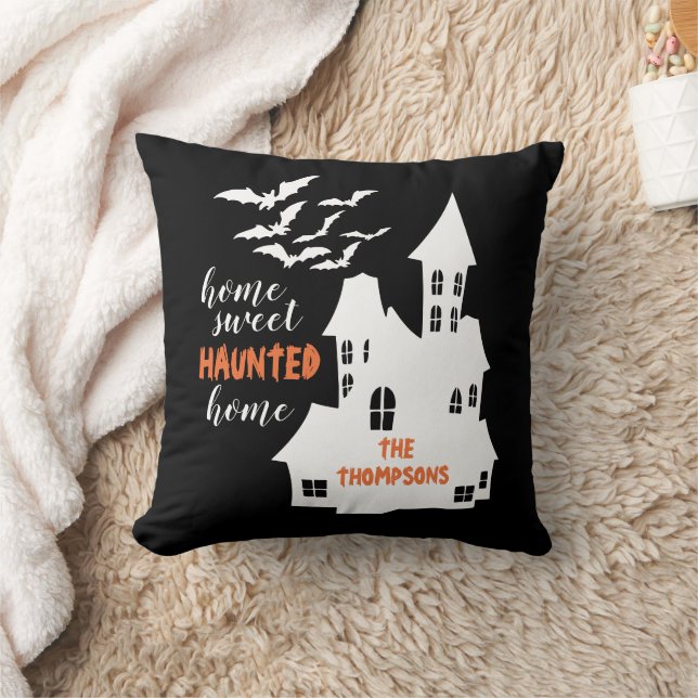 Zuhause Sweet Spuk Zuhause Halloween Name Kissen (Decke)