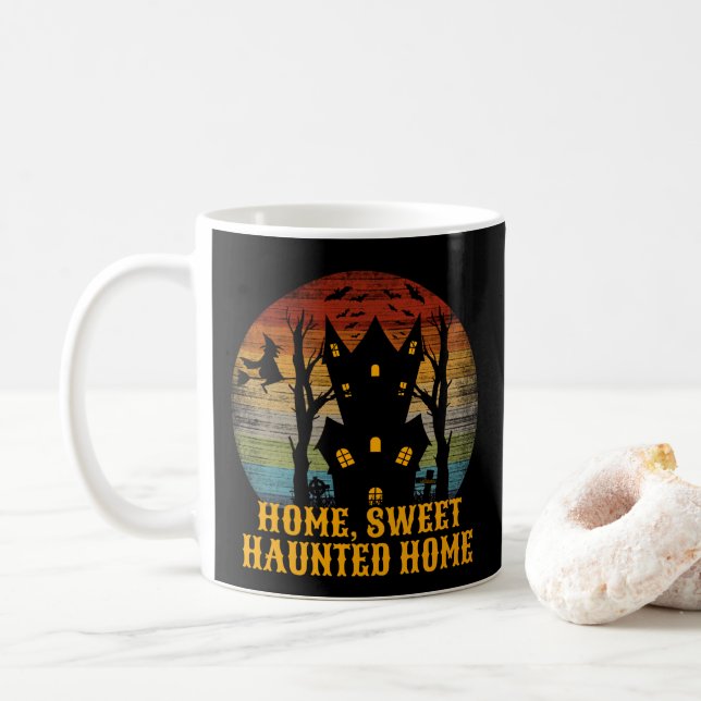 ZUHAUSE SWEET SPUK ZUHAUSE lustige halloween Kaffeetasse (Mit Donut)