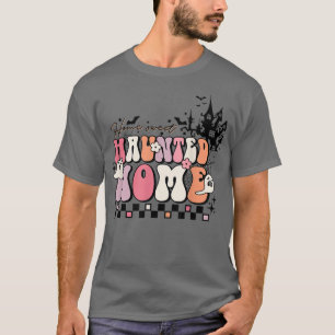Zuhause Sweet Spuk Zuhause Retro Groovy Niedlich H T-Shirt