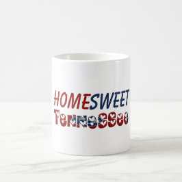 Zuhause Sweet Tennessee State Flag Typografie Herz Kaffeetasse