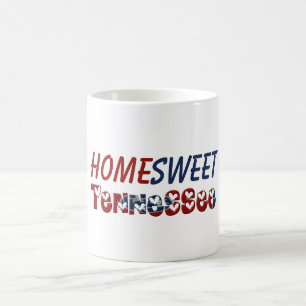 Zuhause Sweet Tennessee State Flag Typografy Heart Kaffeetasse
