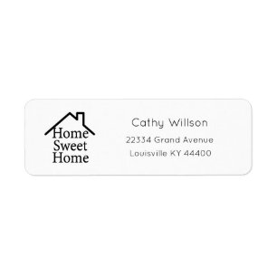 Zuhause Sweet Zuhause Address Labels, Hauswärmung
