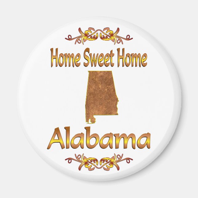 Zuhause Sweet Zuhause Alabama Magnet (Vorne)