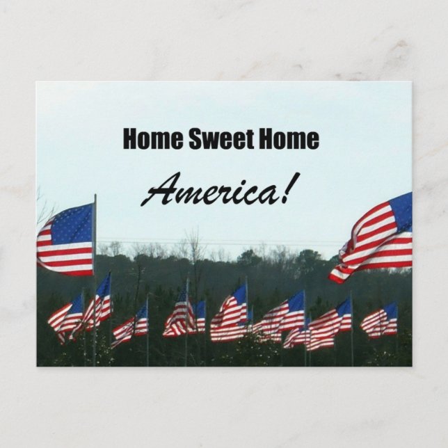 Zuhause Sweet Zuhause; Amerika! Postkarte (Vorderseite)