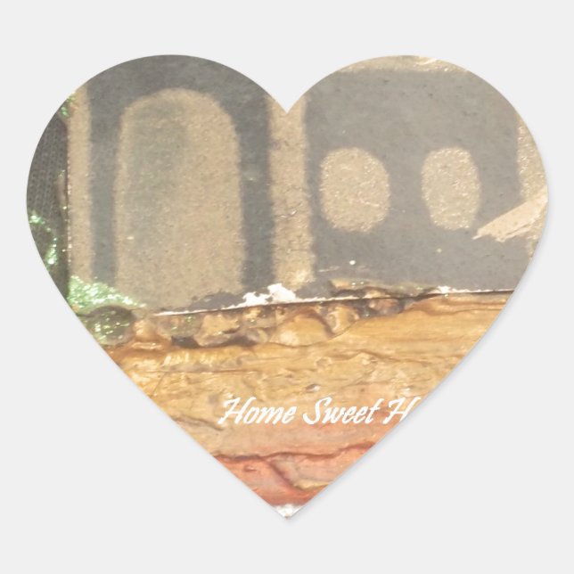 Zuhause Sweet Zuhause Art Print Herz-Aufkleber (Vorderseite)