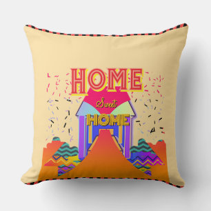 Zuhause Sweet Zuhause Beige Red Reverse Kissen