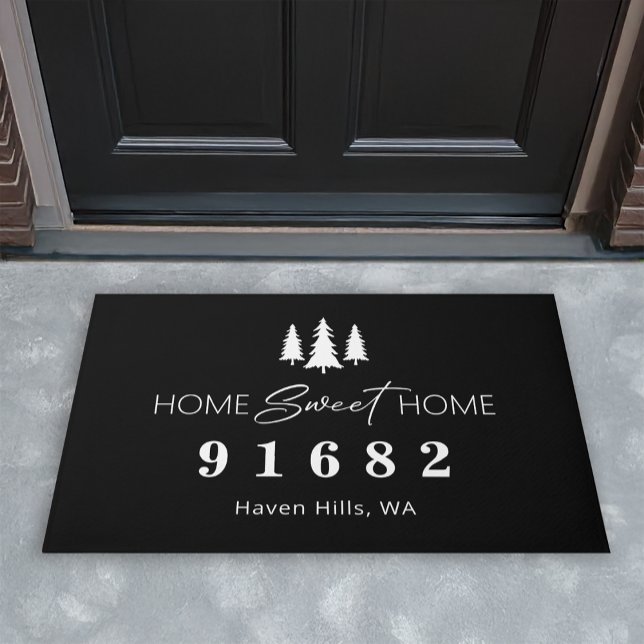 Zuhause Sweet Zuhause, benutzerdefinierter Zip-Cod Fußmatte (Shown on a 24" x 36" doormat)