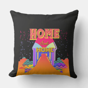 Zuhause Sweet Zuhause Black Kissen