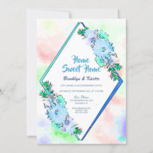 Zuhause Sweet Zuhause Blue Floral Housewarming Par