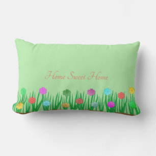 Zuhause Sweet Zuhause-Blume Lendenkissen