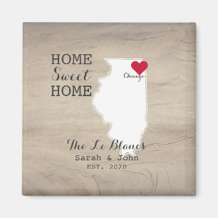 Zuhause Sweet Zuhause Chicago Illinois Rustic Wo Magnet