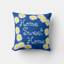 Zuhause Sweet Zuhause Daisy Blue White und Yellow