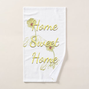 "Zuhause Sweet Zuhause" Daisy White Handtuch
