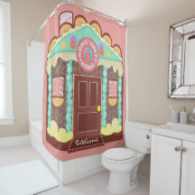 Zuhause Sweet Zuhause Duschvorhang/Playhouse-Phase