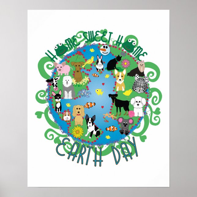 Zuhause Sweet Zuhause Earth Day Animes drucken Poster (Vorne)