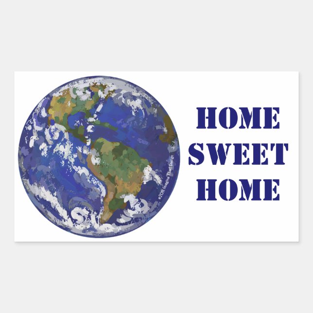 Zuhause Sweet Zuhause Earth Stickers (Vorderseite)
