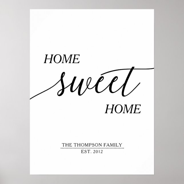 Zuhause Sweet Zuhause, Familienname Poster (Vorne)