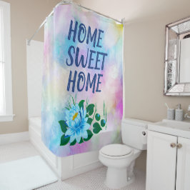 Zuhause Sweet Zuhause, farbenfroher Wasserfarbente Duschvorhang