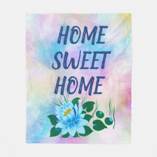 Zuhause Sweet Zuhause, farbenfroher Wasserfarbente Fleecedecke