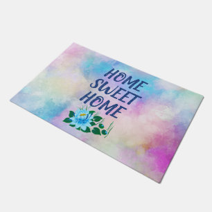 Zuhause Sweet Zuhause, farbenfroher Wasserfarbente Fußmatte