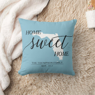 Zuhause Sweet Zuhause FL Staat Familienname Throw  Kissen