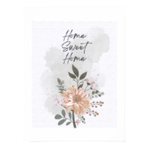 Zuhause Sweet Zuhause Floral Poster