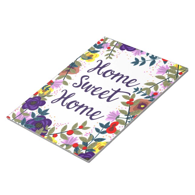Zuhause Sweet Zuhause Floral Reef Notizblock (angewinkelt)