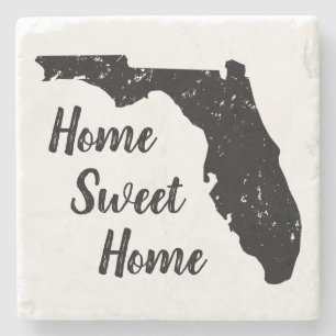 Zuhause Sweet Zuhause Florida Staat Karte Silhouet Steinuntersetzer