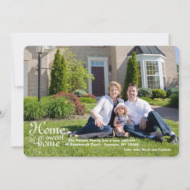 Zuhause Sweet Zuhause Foto Moving Ankündigung (Vorderseite)