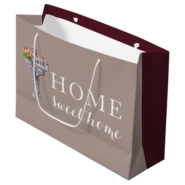 Zuhause Sweet Zuhause Gift Bag Große Geschenktüte (Vorderseite Schrägansicht)