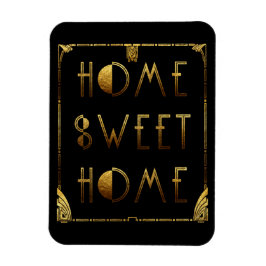 Zuhause Sweet Zuhause Gold Art Deco Signieren Magnet