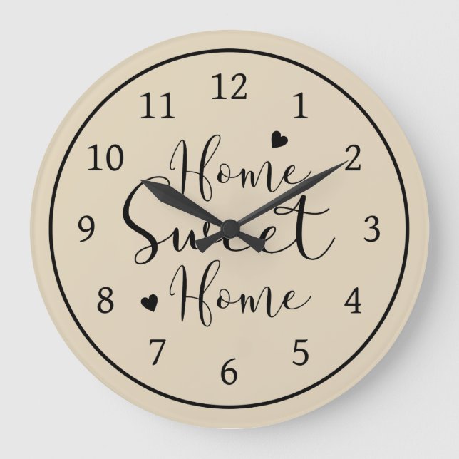 Zuhause Sweet Zuhause Große Wanduhr (Vorderseite)