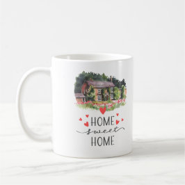Zuhause Sweet Zuhause Hearts House Floral Kaffeetasse