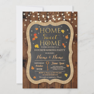 Zuhause Sweet Zuhause Housewarming Herbstlaub Einl Einladung