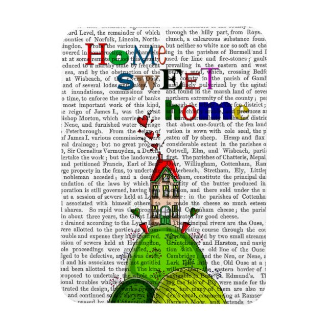 Zuhause Sweet Zuhause Illustration Magnet (Vertikal)